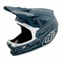 Marque Casque Intégral Troy Lee Design® D3 Fiberlite Spiderstripe - Bleu