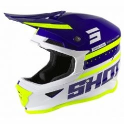 Marque Casque Intégral Shot® Shining - Bleu/Jaune Fluo