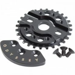 Marque Couronne Odyssey® Halfbash (W/Guard) - Noir -Bicycle Accessories Soldes Magasin couronne odyssey halfbash w guard 25t 28t black bmx freestyle 2