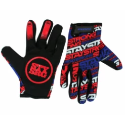 Marque Gants BMX Staystrong® Mash Up V3 - Rouge/Blanc/Bleu -Bicycle Accessories Soldes Magasin gants stay strong mash up v3 red white blue 2