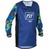 Marque Maillot Fly® Kinetic Rebel KID - Bleu -Bicycle Accessories Soldes Magasin maillot fly kinetic rebel bleu