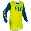 Marque Maillot FLy® Kinetic Wave KID - Jaune Fluo/Bleu -Bicycle Accessories Soldes Magasin maillot fly kinetic wave jaune fluo bleu