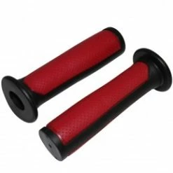 Marque Poignee Bmx Noir-Rouge Bi-Matiere L125Mm Avec Collerette (Paire)
